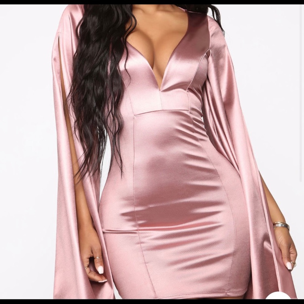Rose gold satin dress